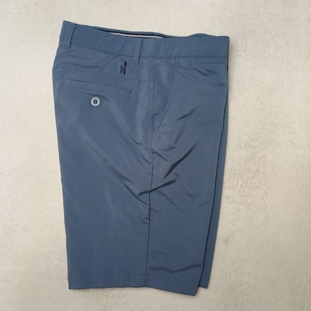 Johnnie-O Shorts Mens 33 Blue 9" Chino Golf Microfiber Stretch Pockets Travel
